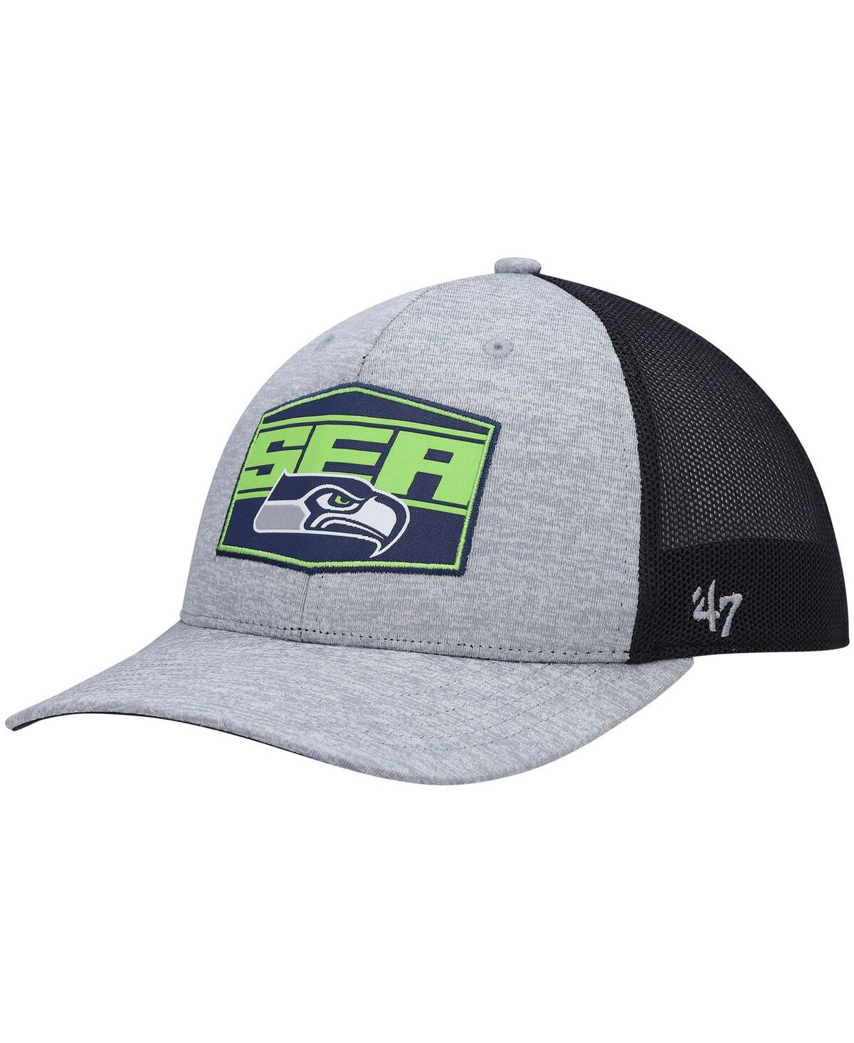 47 Brand Men's ' Heathered Gray And College Navy Seattle Seahawks Motivator Flex Hat In Heathered Gray,college Navy