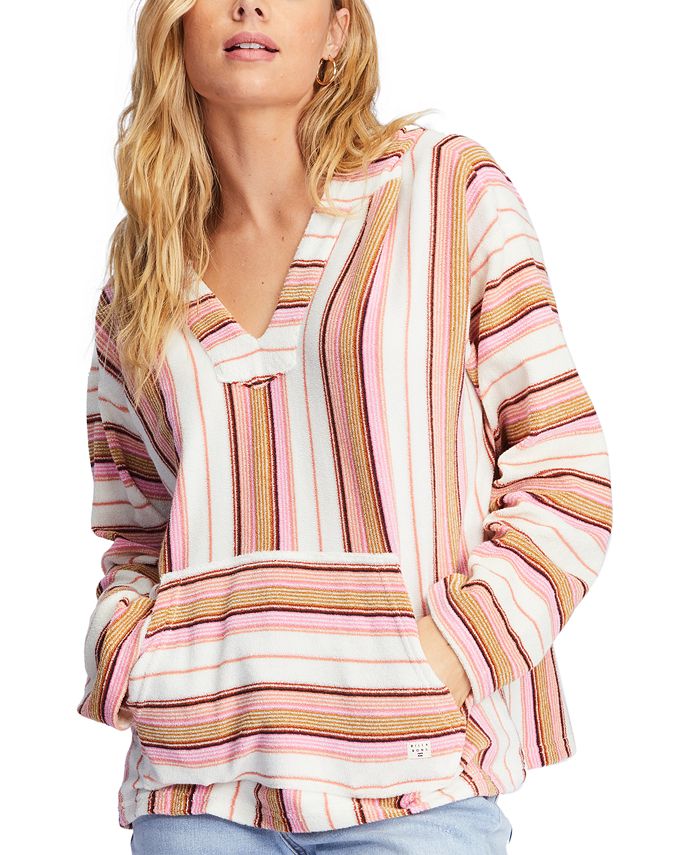 Billabong Juniors Baja Sands Cotton Striped Terry Cloth Hoodie