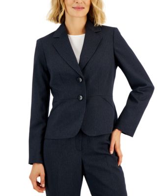 Women's Two-Button Pinstriped Pantsuit Set