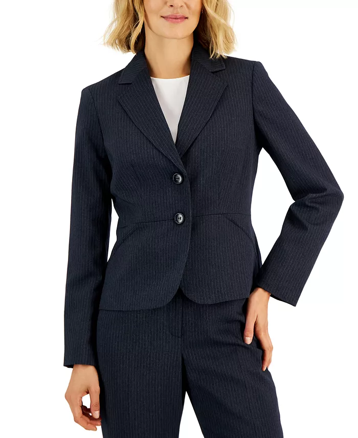 Women's Two-Button Pinstriped 2 Piece Pantsuit, Regular & Petite - thumbnail 5