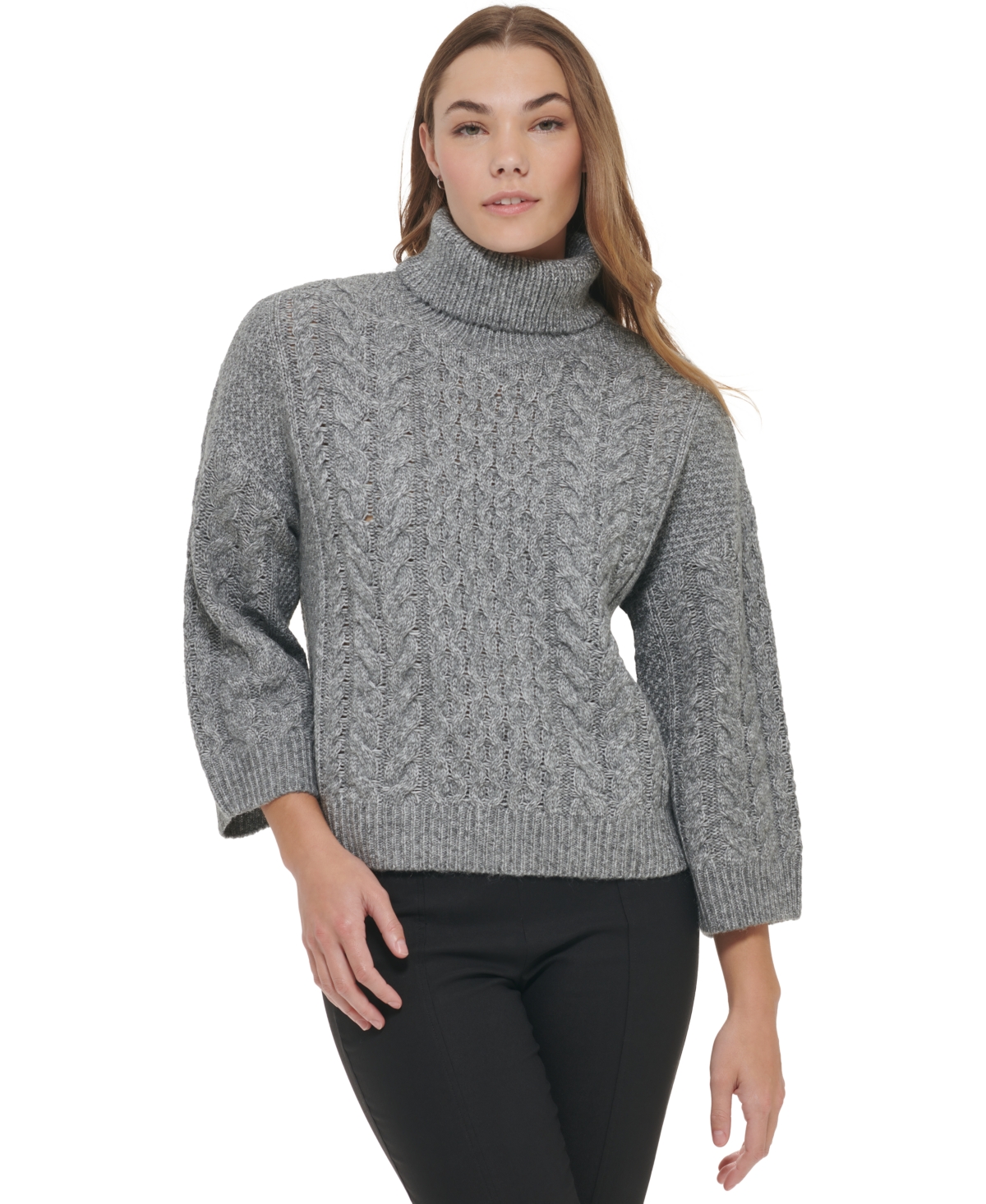 Calvin Klein Women's Cable Knit Turtleneck Sweater