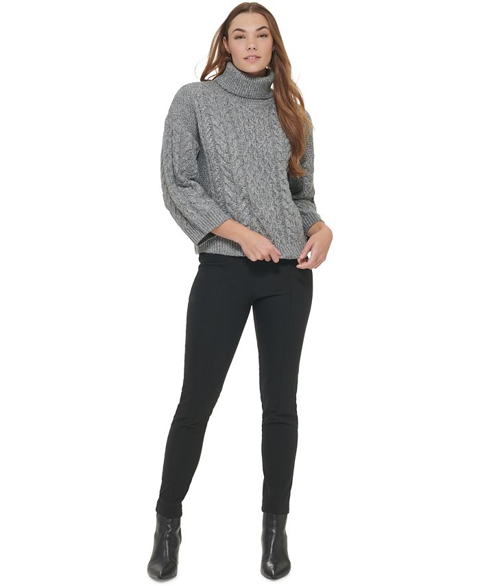 Calvin Klein Women's Cable Knit Turtleneck Sweater & Reviews Sweaters