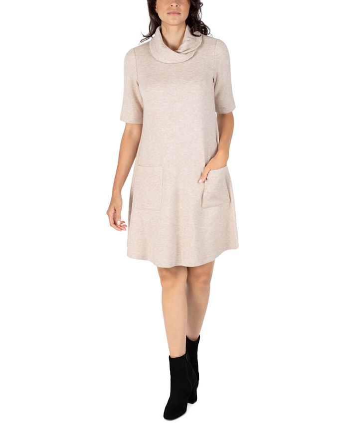 Robbie Bee Women s Cowl Neck Short Sleeve A Line Dress Macy s