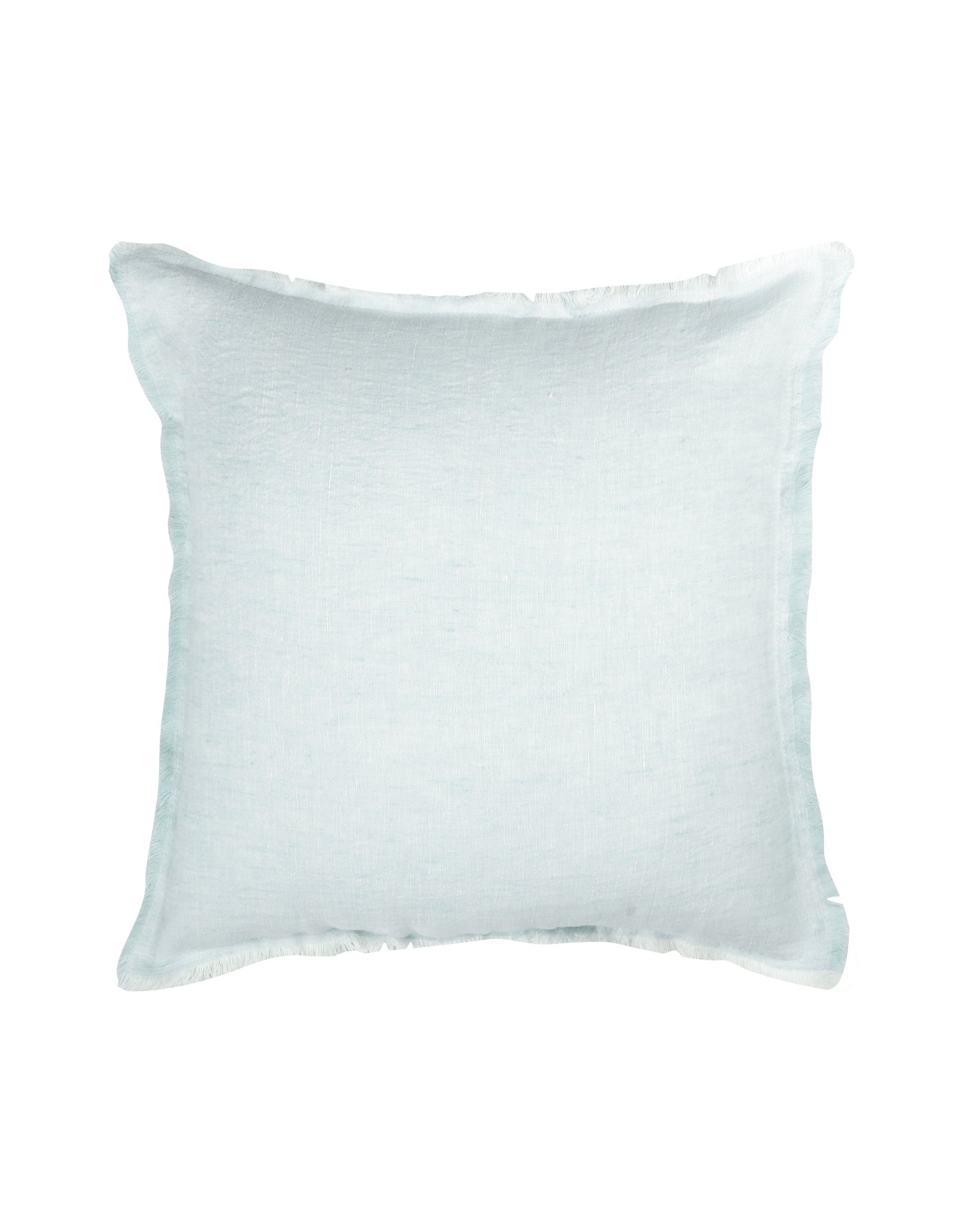 Anaya Home Light Aqua Fringe Soft Linen Pillow