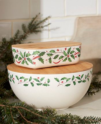 Lenox Hosting the Holidays Glass Storage Bowls - Macy's