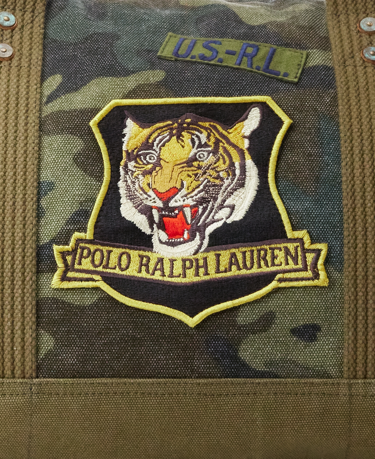 Shop Polo Ralph Lauren Men's Tiger-patch Camo Canvas Duffel