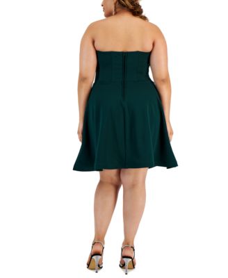 B Darlin Trendy Plus Size Strapless Bustier Dress - Macy's