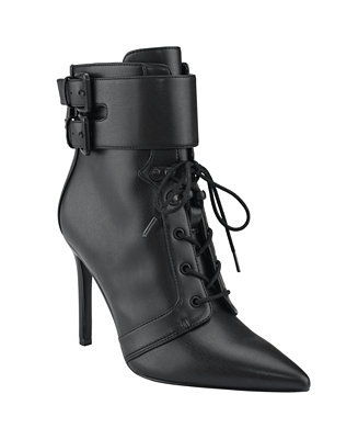 GUESS Women's Bossi Lace Up Dress Booties - Macy's