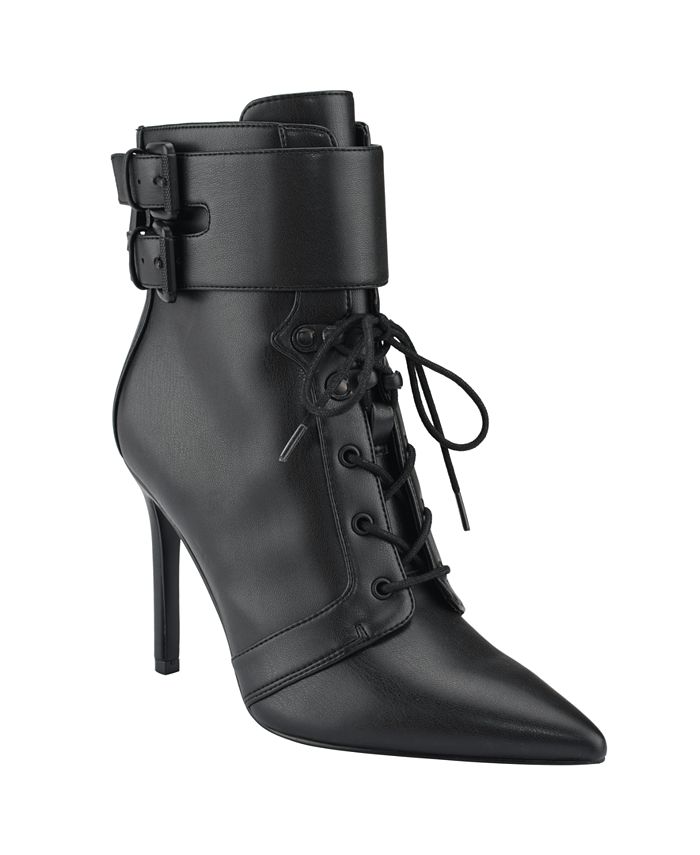GUESS Women's Bossi Lace Up Dress Booties - Macy's