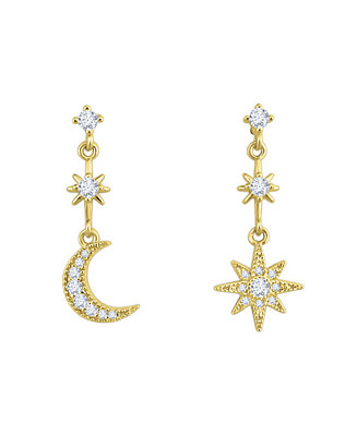 And Now This Cubic Zirconia Star and Moon Drop Earring - Macy's