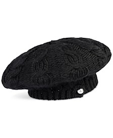Women's Moving Cables Button Beret