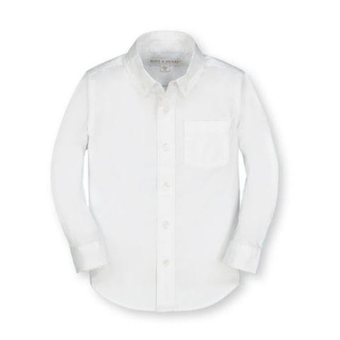 Рубашка Hope & Henry Poplin Button Down Shirt для мальчиков, цвет: Яркий белый