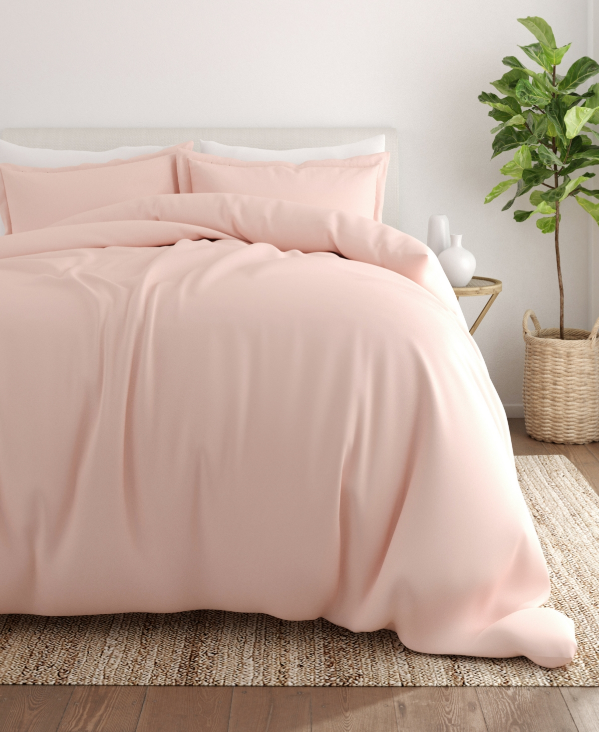 Shop Ienjoy Home Double Brushed Solid Duvet Cover Set, King/california King In Blush