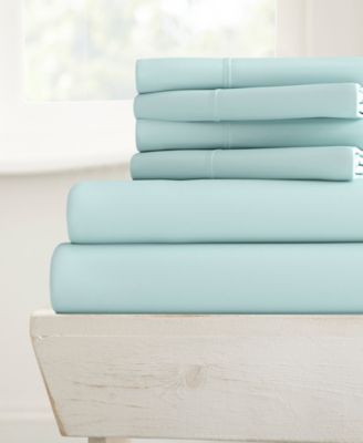 ienjoy Home Solids in Style 6-Pc. Sheet Set, Queen - Aqua, Queen Sheet Set