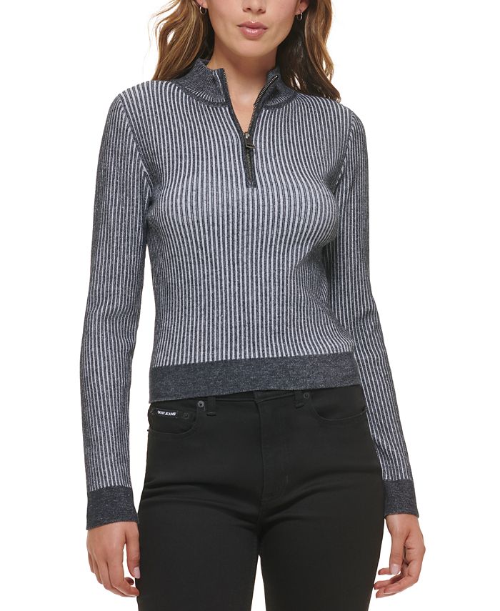Half zip mock neck sweater best sale women's
