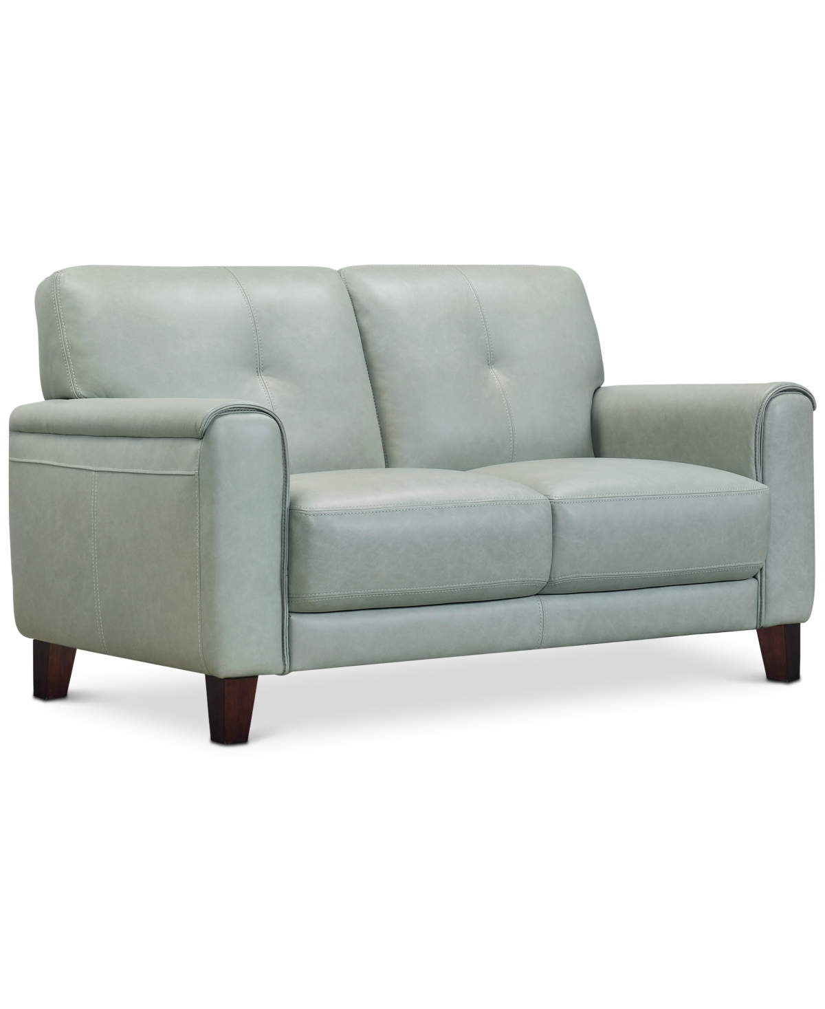 Furniture Ashlinn 61" Tufted Pastel Leather Loveseat, Created For Macy's In Mint Green