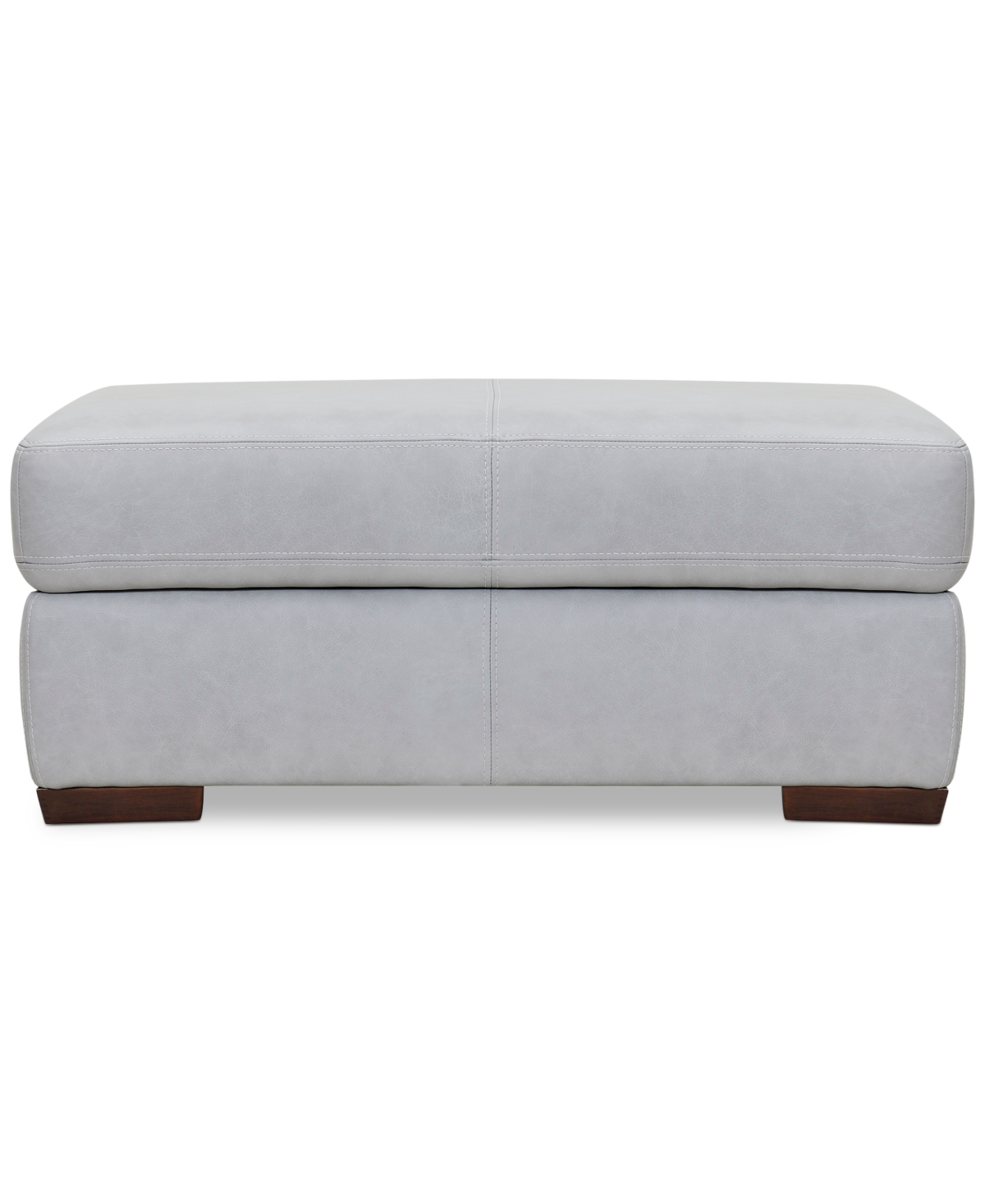Furniture Ashlinn 43" Pastel Leather Storage Ottoman, Created For Macy's In Grey Mist