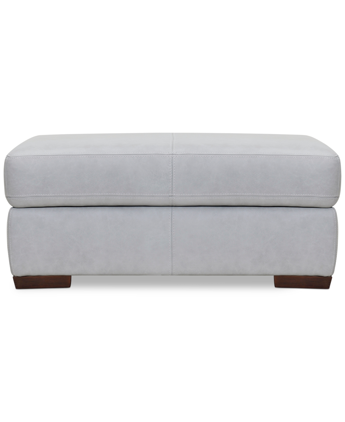 Furniture Closeout! Ashlinn 43" Pastel Leather Storage Ottoman, Created For Macy's In Grey Mist