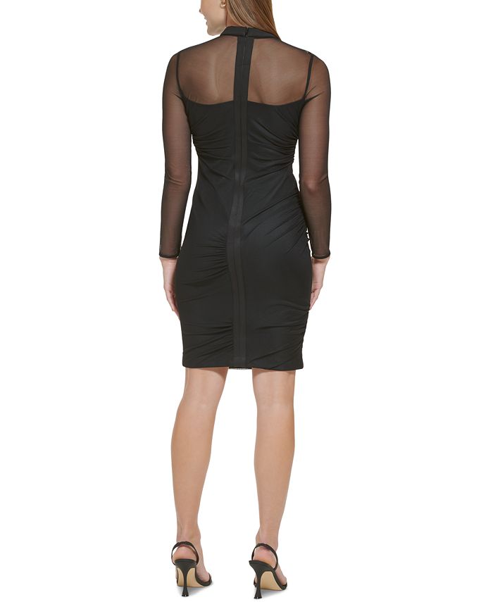 Calvin Klein Mesh SideRuched Sheath Dress & Reviews Dresses Women