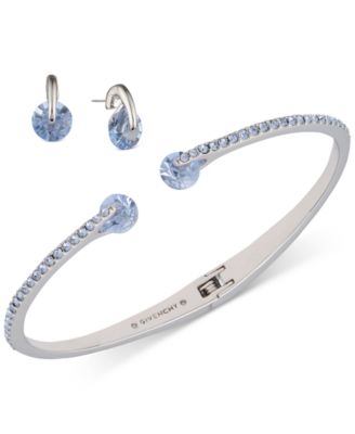 Givenchy Flower set Silver tone, adjustable bracelet, earrings.5