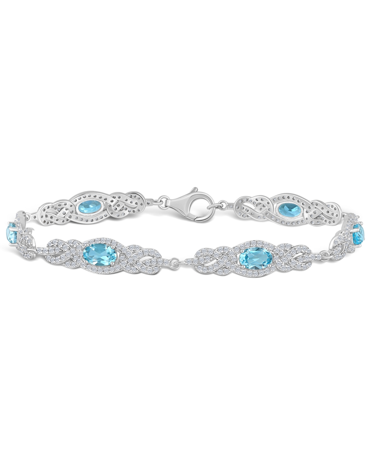 MACY'S TOPAZ (3 2/5 CT. T.W.) AND TOPAZ (2 1/10 CT. T.W.) BRACELET IN STERLING SILVER