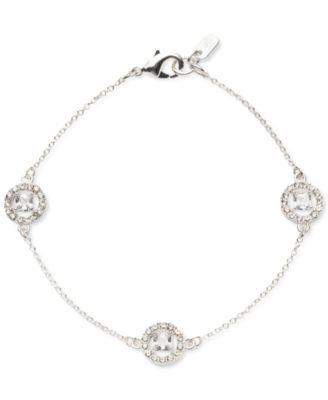 Lauren Ralph Lauren - Silver-Tone Pav&eacute; & Square Crystal Deco Flex Bracelet