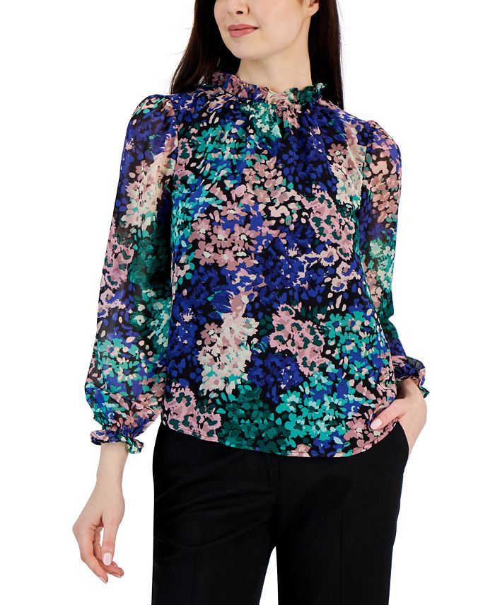 Macy's sale ruffle blouse