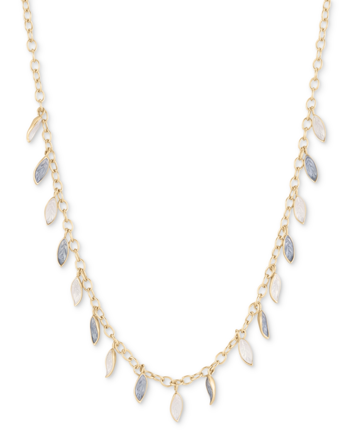 Lucky Brand Gold-tone Crystal & Color Leaf Charm Statement Necklace, 16"+ 2" Extender