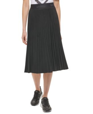 DKNY Women's Pleated Faux Suede Skirt - Macy's