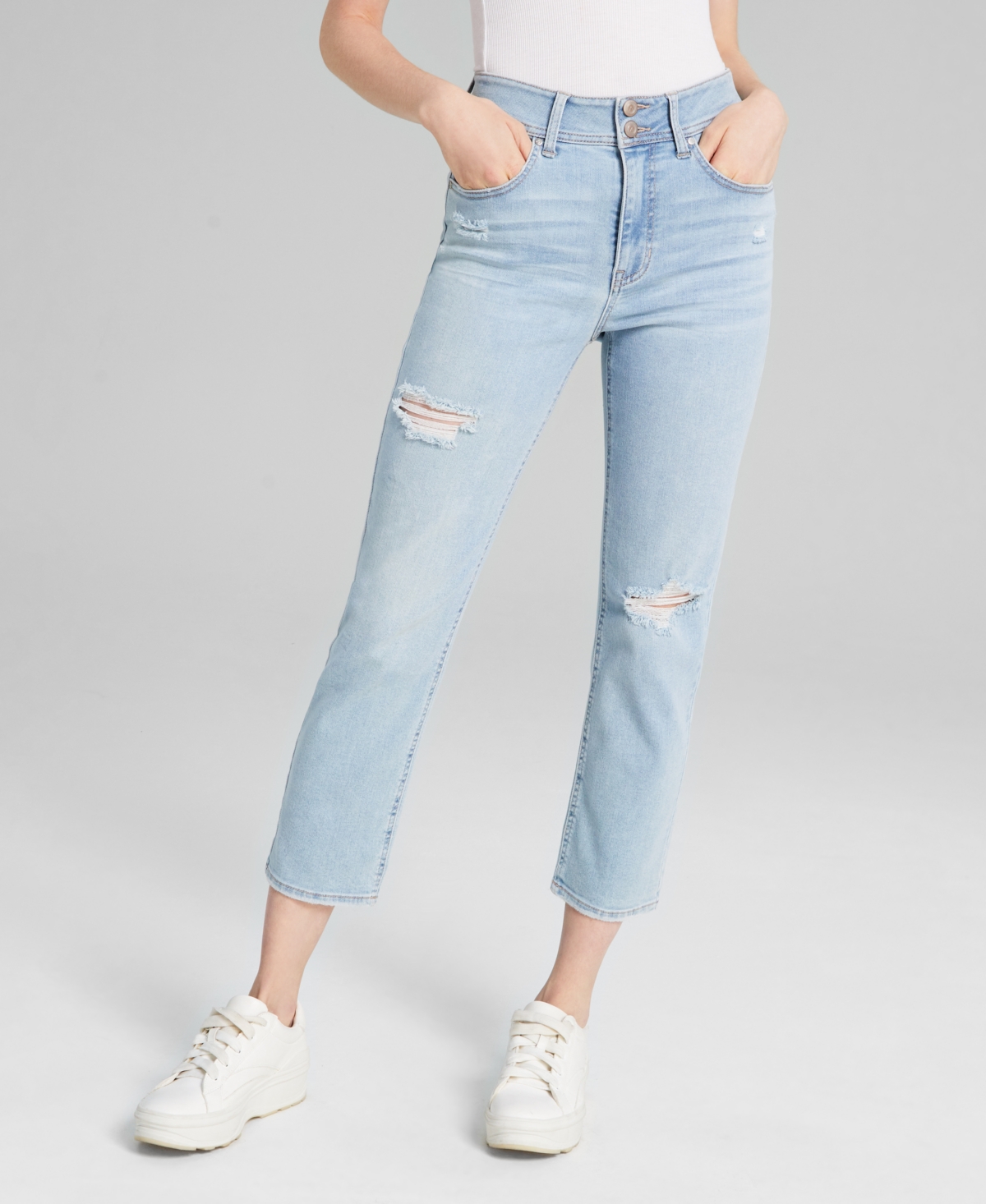  And Now This Women's High-Rise Straight-Leg Ankle Jeans