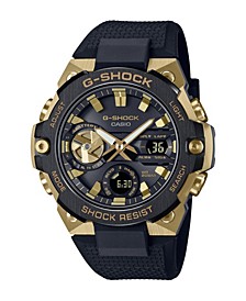 Men's Gold-Tone and Black Resin Strap Watch 49.6mm GSTB400GB1A9