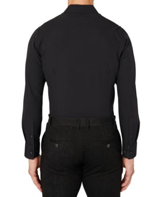 Men's Slim-Fit Solid Performance Stretch Cooling Comfort Dress Shirt