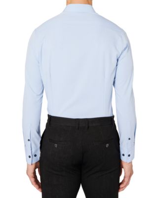 Men's Slim-Fit Solid Performance Stretch Cooling Comfort Dress Shirt