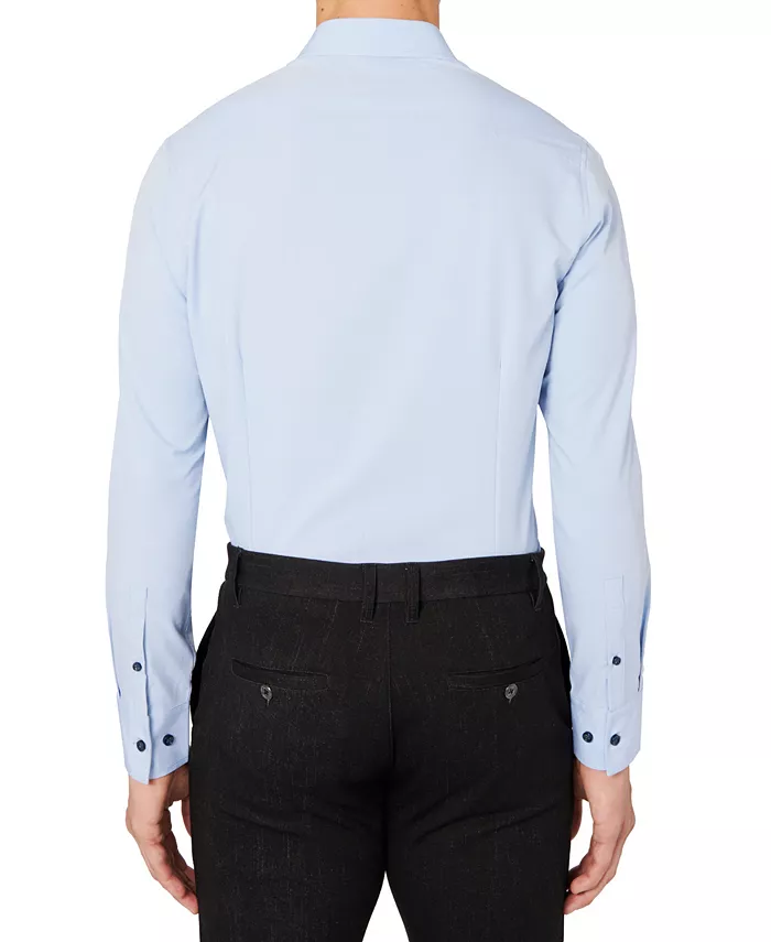 Men's Slim-Fit Solid Performance Stretch Cooling Comfort Dress Shirt - thumbnail 8