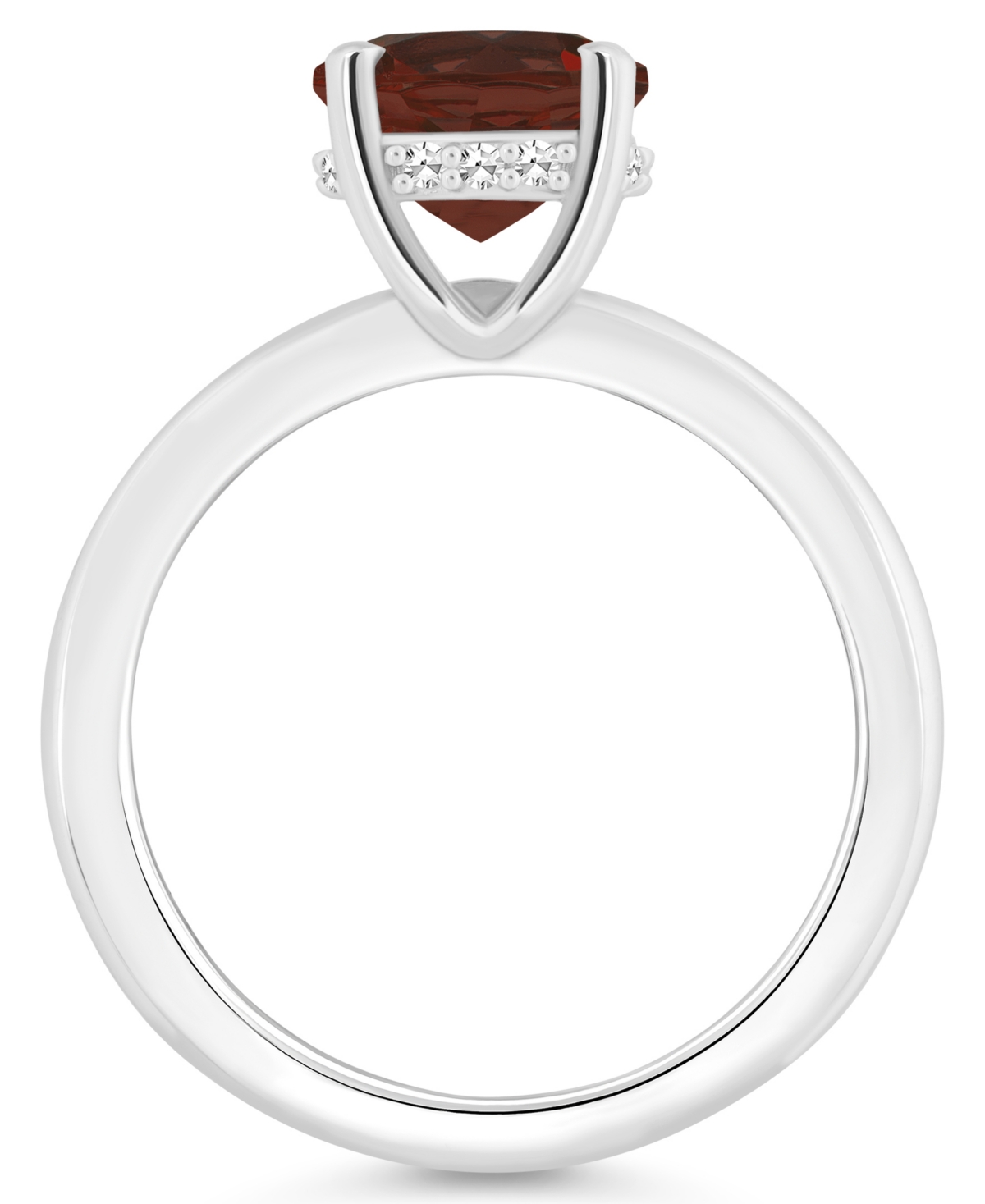 Macy's Women's(2-1/2 ct.t.w.) and Diamond Accent Ring in Sterling Silver - Garnet