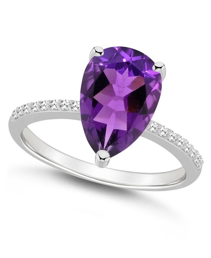 Macy's Women's Amethyst (23/4 ct.t.w.) and Diamond (1/10 ct.t.w.) Ring