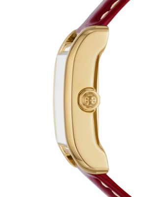 Tory Burch Women's The Eleanor Red Leather Strap Watch 25mm