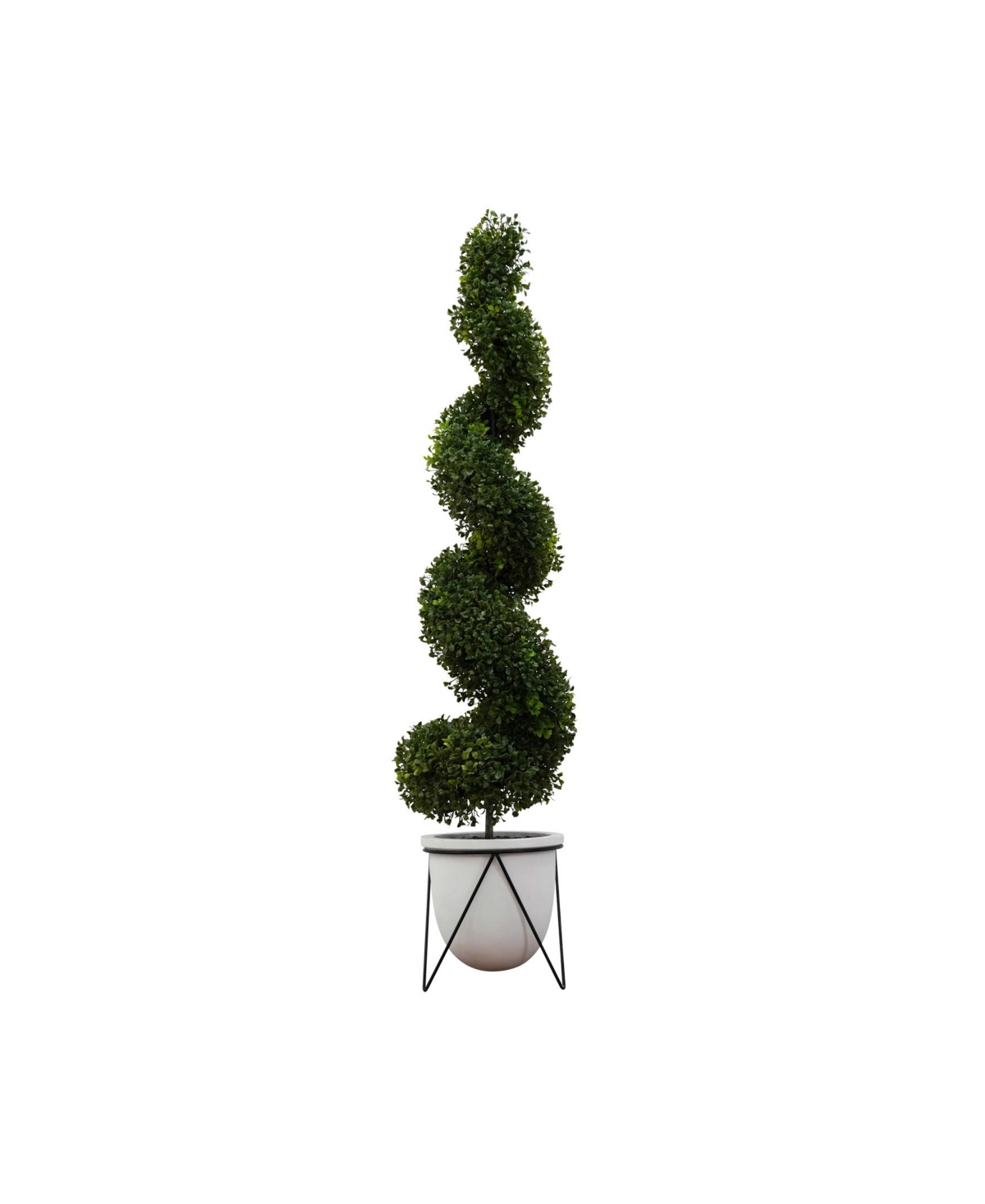 Artificial Topiary in Decorative Ceramic Pot, 48" - White