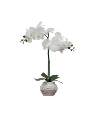 Desktop Artificial Orchid Arrangement in Ceramic, 22"