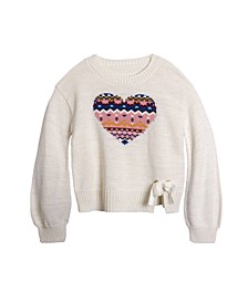 Toddler Girls Heart Bow Sweater