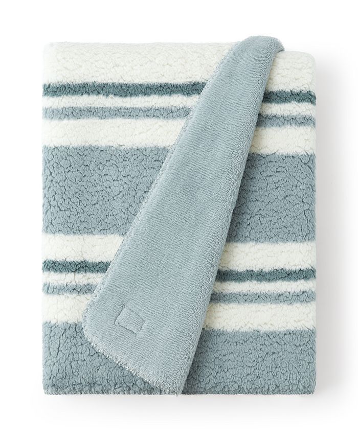 UGG® Lindy Striped Sherpa Throw, 50" x 70" & Reviews Blankets
