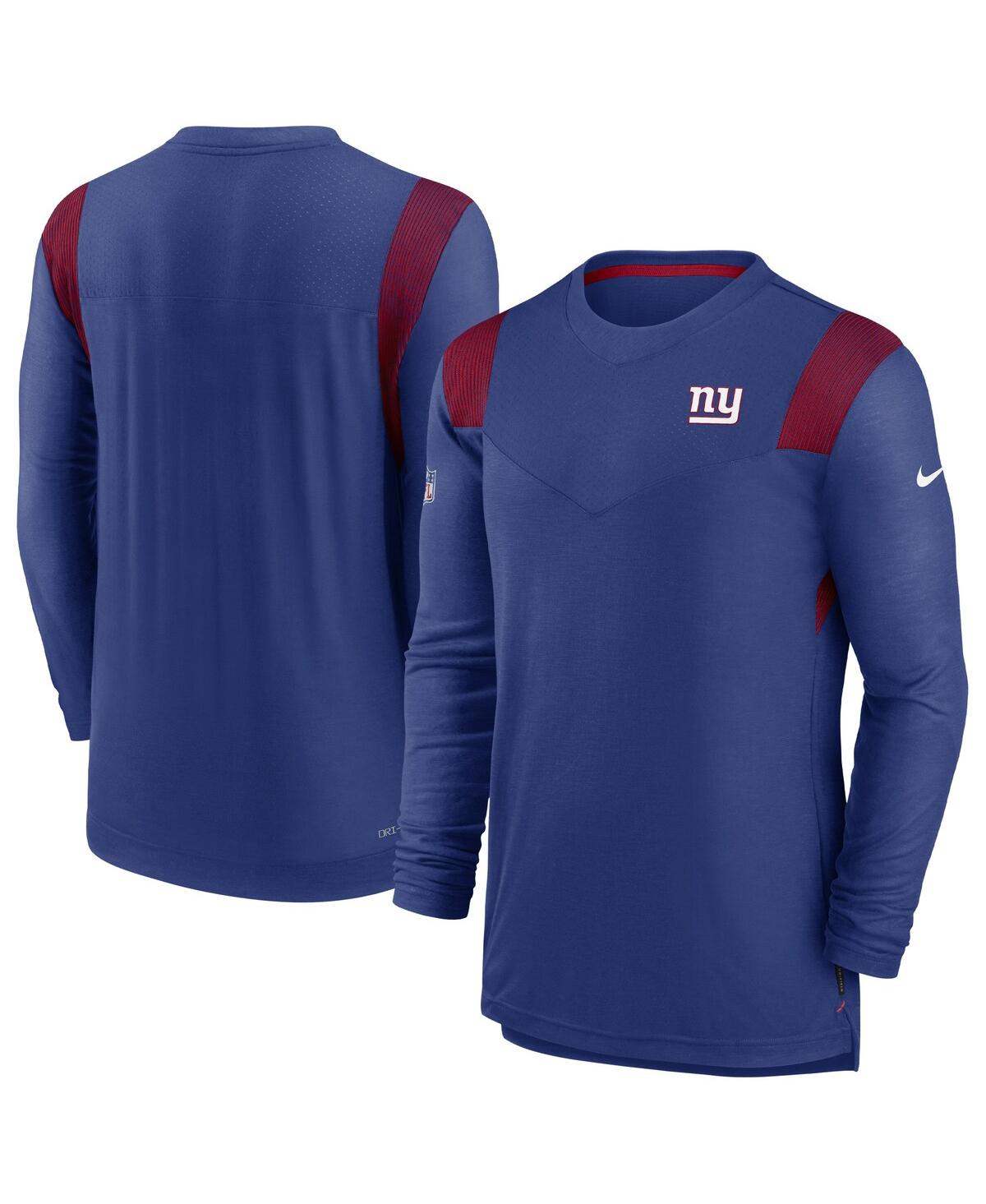 New York Giants Nike Throwback Raglan Long Sleeve T-Shirt - Red/Navy