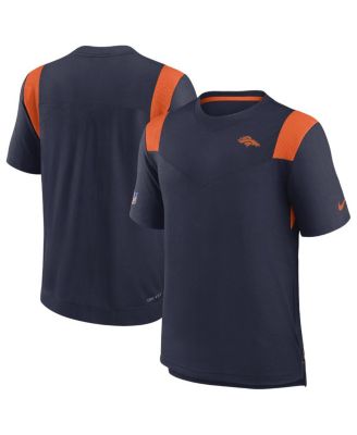 Men's Nike Navy Denver Broncos Sideline Velocity Athletic Stack Performance T-Shirt Size: Medium