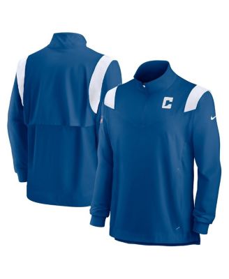 Men's Royal Indianapolis Colts Sideline Coach Chevron Lockup Quarter-Zip Long Sleeve Top