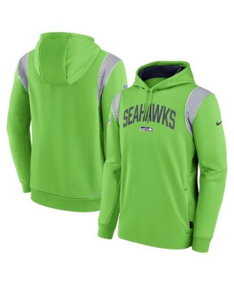Men's Green Seattle Seahawks Sideline Athletic Stack Performance Pullover Hoodie