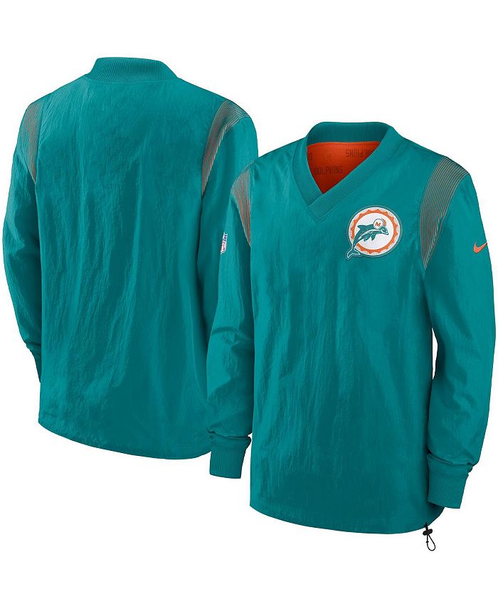 Men's Nike Aqua Miami Dolphins Lightweight Performance Hooded Long Sleeve T-Shirt Size: Small