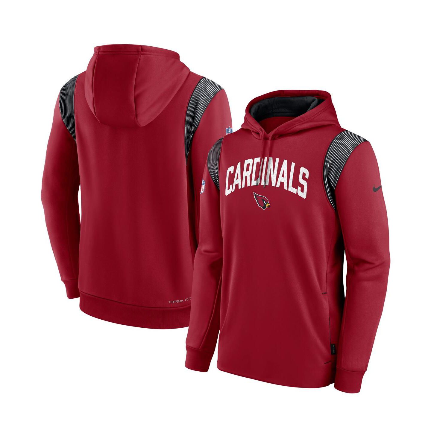 Мужское худи Nike Cardinal Arizona Cardinals Sideline Athletic Stack Performance Pullover — фото 2
