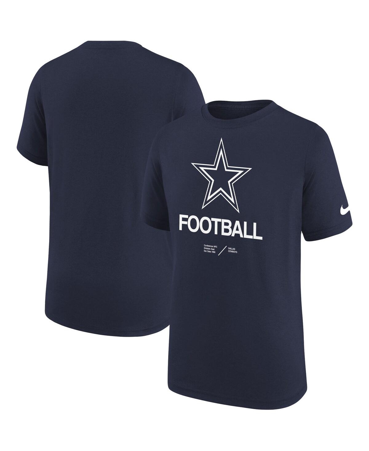 Youth Boys Nike Navy Dallas Cowboys Sideline Legend Performance T-shirt