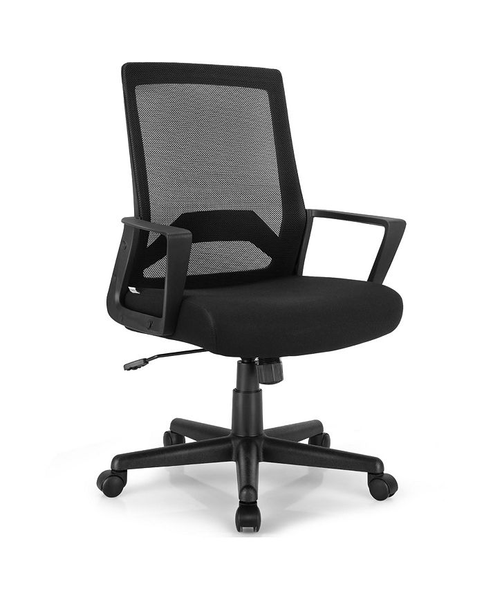 Costway Mesh Office Chair Mid Back Task Chair Height Adjustable Macy's