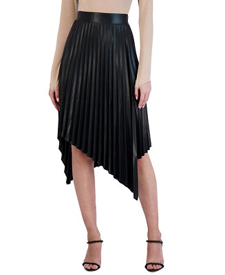 BCBGMAXAZRIA Women's Pleated Asymmetric Faux-Leather Skirt & Reviews -  Skirts - Women - Macy's
